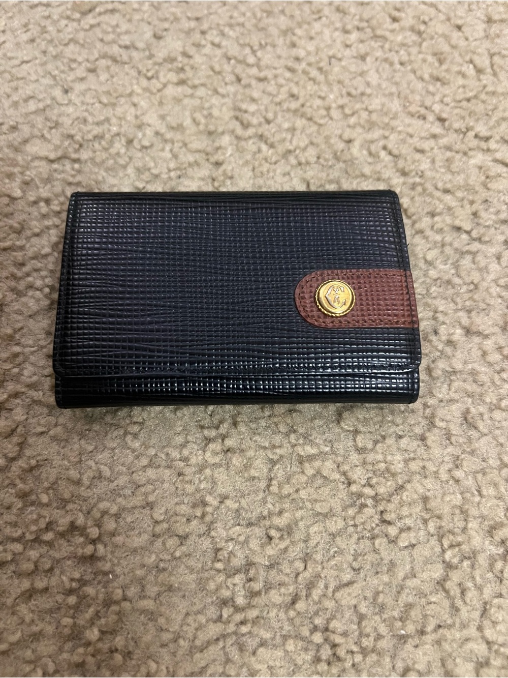 Black and Brown Women's Textured Leather Wallet